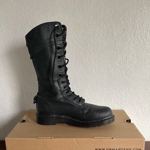 Dr Martens green combat boots